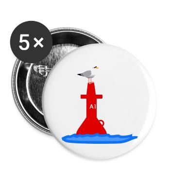 Segler Möwe - Buttons klein 25 mm (5er Pack) - Weiß - Vorne