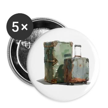 Gepackte Koffer sind Symbole für Freiheit - Buttons klein 25 mm (5er Pack) - Weiß - Vorne