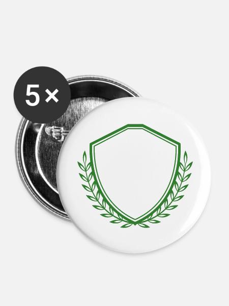 wappen crest emblem - Buttons klein 25 mm (5er Pack) - Weiß