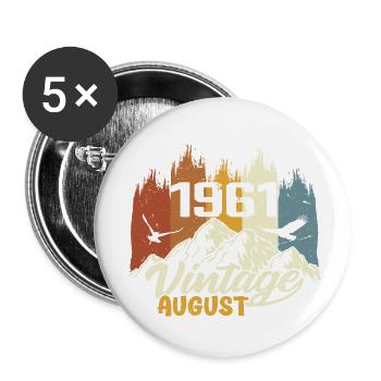 Légendaire depuis août 1961 Cadeau d’anniversaire 1961 - Lot de 5 petits badges (25 mm) - blanc - Devant