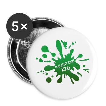 Palestine Kid Splash - Lot de 5 petits badges (25 mm) - blanc - Devant