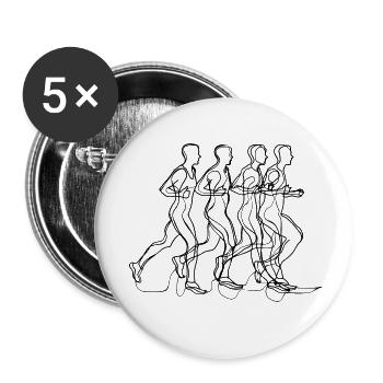 Dessin du coureur - Lot de 5 petits badges (25 mm) - blanc - Devant