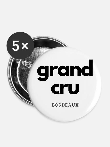 grand cru bordeaux - Buttons klein 25 mm (5er Pack) - Weiß