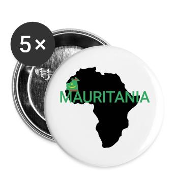 Africa Outline Mauritania - Buttons small 1''/25 mm (5-pack) - white - Front