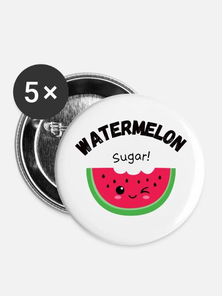 Watermelon sugar! - Buttons klein 25 mm (5er Pack) - Weiß