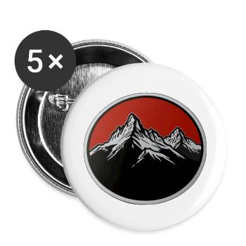 Schweizer Berge - Buttons klein 25 mm (5er Pack) - Weiß - Vorne
