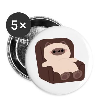 Müde Siamkatze - Buttons klein 25 mm (5er Pack) - Weiß - Vorne