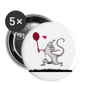 Badminton badminton badminton club - Buttons small 1''/25 mm (5-pack) - white - Front