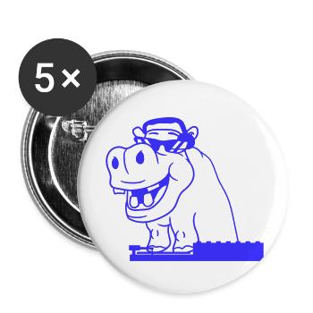 Drôle Cool Nielpferd DJ Mixer Musique de fête - Lot de 5 petits badges (25 mm) - blanc - Devant