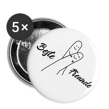 beste freunde - Buttons klein 25 mm (5er Pack) - Weiß - Vorne