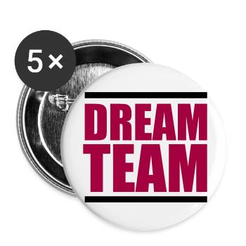 dream team - Buttons klein 25 mm (5er Pack) - Weiß - Vorne