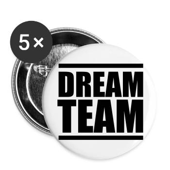 dream team - Buttons klein 25 mm (5er Pack) - Weiß - Vorne