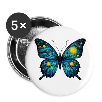 Butterfly - Buttons small 1''/25 mm (5-pack) - white - Front