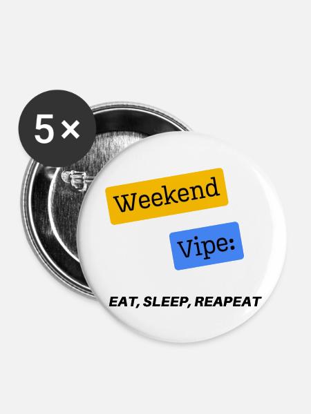 Weekend - Buttons klein 25 mm (5er Pack) - Weiß