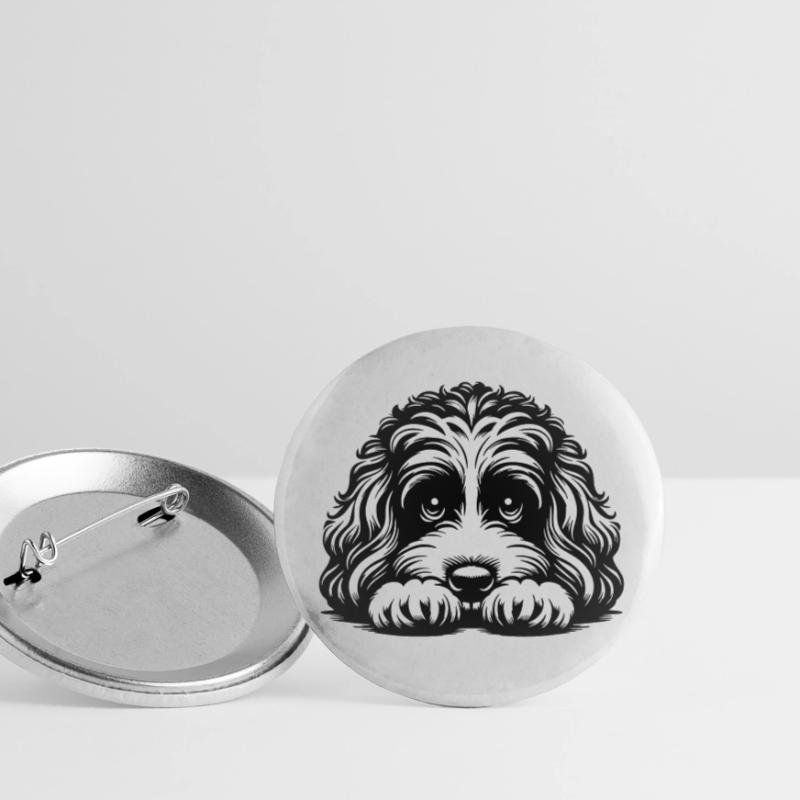 Cavapoo Head with Paws Buttons small 1''/25 mm (5-pack)