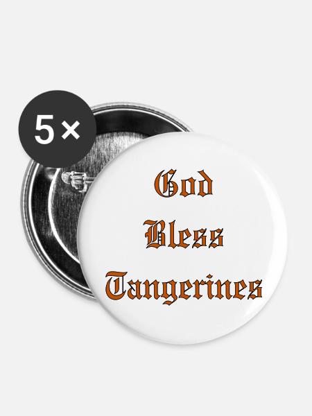 GodBlessTangerines - Buttons klein 25 mm (5er Pack) - Weiß