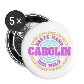 Geschenk für Carolin - Buttons klein 25 mm (5er Pack) - Weiß - Vorne