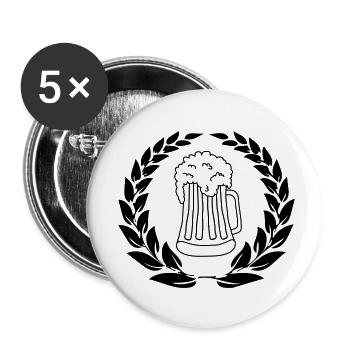 Armoiries de la bière 01 - Lot de 5 petits badges (25 mm) - blanc - Devant