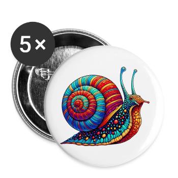 Snail - Buttons small 1''/25 mm (5-pack) - white - Front