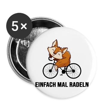 Fahrrad radlos Drahtesel sattelfest radeln - Buttons klein 25 mm (5er Pack) - Weiß - Vorne