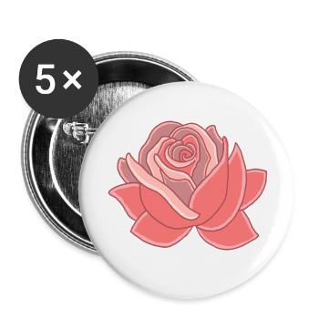 Heart of the Rose - Buttons small 1''/25 mm (5-pack) - white - Front