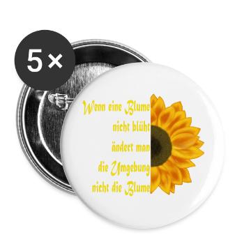 Le tournesol rencontre l’art du texte - Lot de 5 petits badges (25 mm) - blanc - Devant