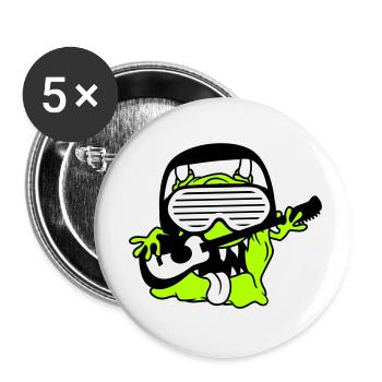 Cool Party Monster Alien Plays Guitar Music - Buttons small 1''/25 mm (5-pack) - white - Front