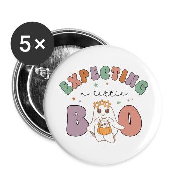 Expecting A Little Boo - Buttons klein 25 mm (5er Pack) - Weiß - Vorne