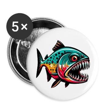 Piranha - Buttons small 1''/25 mm (5-pack) - white - Front