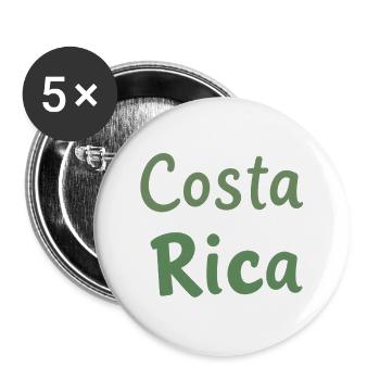Costa Rica Geschenk Geschenkidee - Buttons klein 25 mm (5er Pack) - Weiß - Vorne