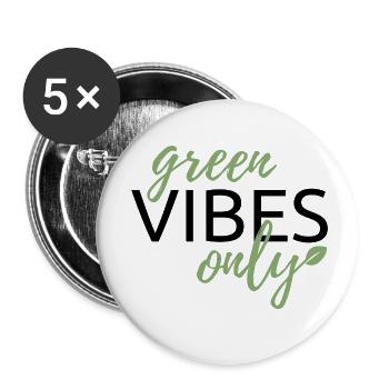 green vibes only - Buttons small 1''/25 mm (5-pack) - white - Front