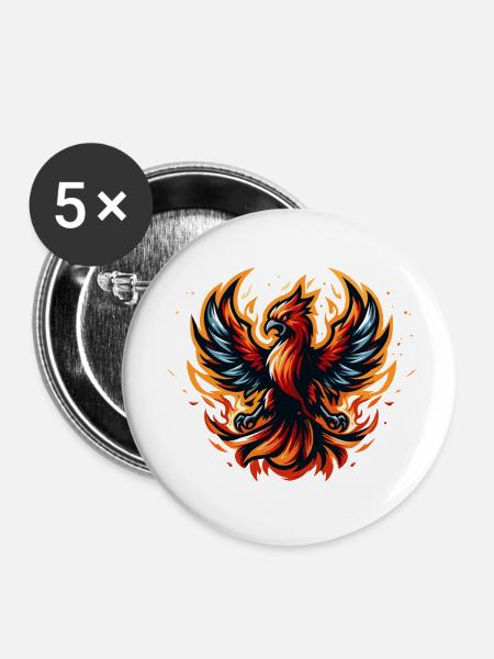 Phönix - Buttons klein 25 mm (5er Pack) - Weiß