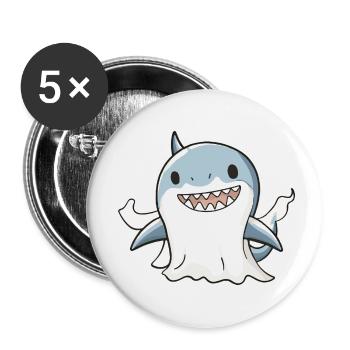 Hai Halloween Comic Geist - Buttons klein 25 mm (5er Pack) - Weiß - Vorne