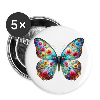 Butterfly - Buttons small 1''/25 mm (5-pack) - white - Front