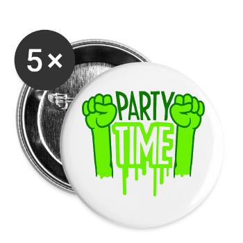 Party Time Crew Logo Celebrate Team Friends Member - Buttons small 1''/25 mm (5-pack) - white - Front
