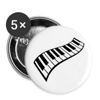 Piano Keys Instrument Playing Classical Music - Buttons small 1''/25 mm (5-pack) - white - Front