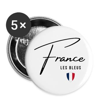 Drapeau de la France, fierté française - Lot de 5 petits badges (25 mm) - blanc - Devant