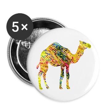 Chameau - Lot de 5 petits badges (25 mm) - blanc - Devant