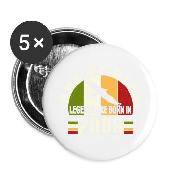 Legend Born 2009 15 Year Anniversary - Buttons small 1''/25 mm (5-pack) - white - Front