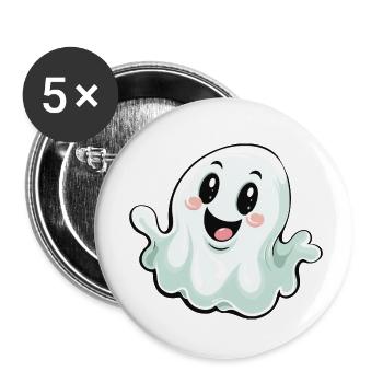 ghost funny - Buttons klein 25 mm (5er Pack) - Weiß - Vorne