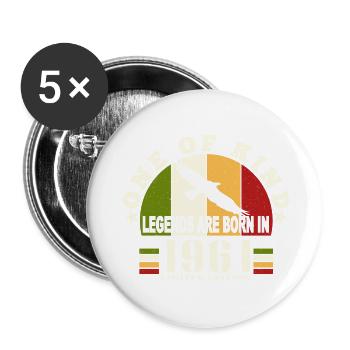 Legende Jahrgang 1961 Geburtstag 63 Jahre alt - Buttons klein 25 mm (5er Pack) - Weiß - Vorne