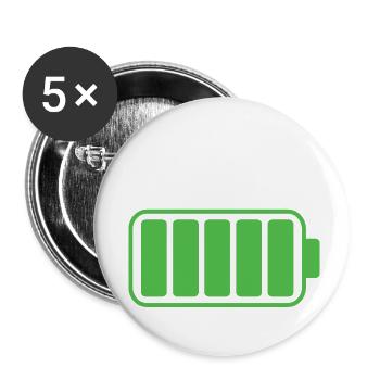 Tochter - Voller Akku - Buttons klein 25 mm (5er Pack) - Weiß - Vorne