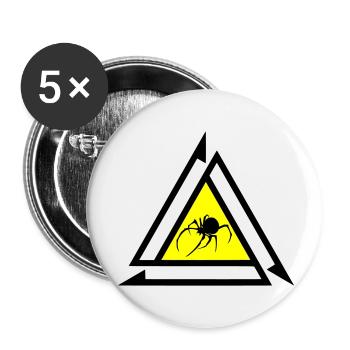 Spinne - Buttons klein 25 mm (5er Pack) - Weiß - Vorne