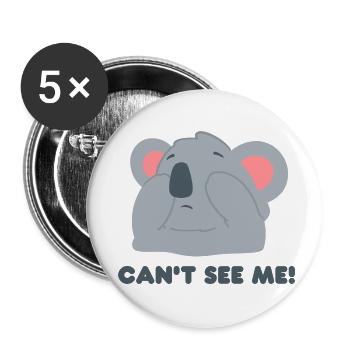 Koala Design "CAN ́T SEE ME" - Buttons small 1''/25 mm (5-pack) - white - Front
