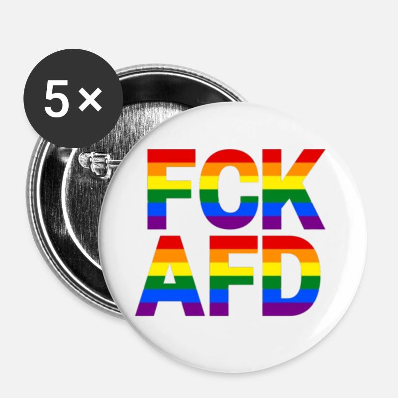 FCK AFD - Buttons klein 25 mm (5er Pack) - Weiß