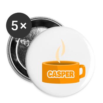 Casper als Teetasse - Buttons klein 25 mm (5er Pack) - Weiß - Vorne