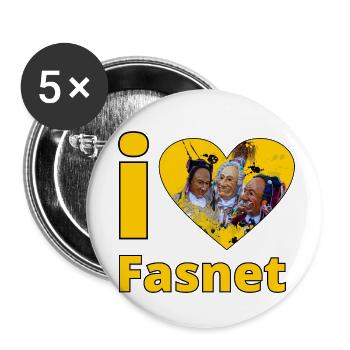 i love Fasnet 2 - Buttons klein 25 mm (5er Pack) - Weiß - Vorne