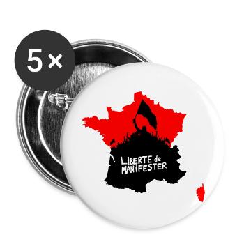 Freedom to protest - Buttons small 1''/25 mm (5-pack) - white - Front