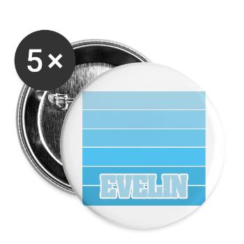 Evelin comme nom de femme - Lot de 5 petits badges (25 mm) - blanc - Devant