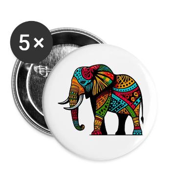 Elephant - Buttons small 1''/25 mm (5-pack) - white - Front